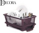 DDecora 3 in 1 Large Sink Set Dish Rack Drainer Drying Rack Washing Basket (BROWN) Dish Drainer Kitchen Rack  (Plastic, Brown)