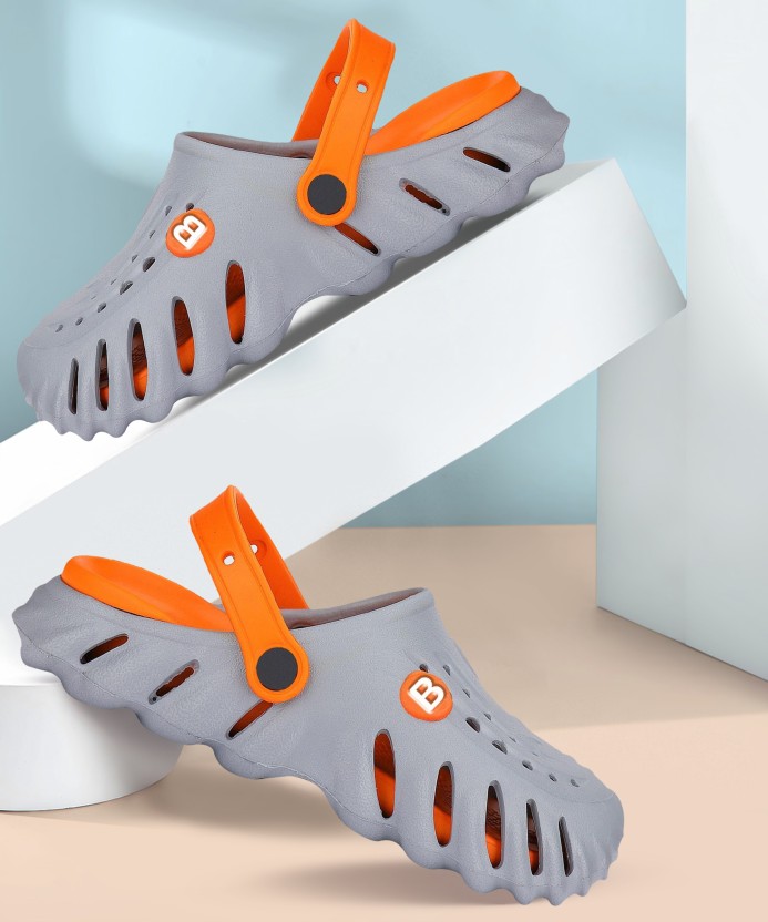 Sling Back Clogs For Boys  (Grey , 9-10 Years)
