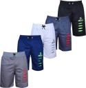 Short For Boys Sports Printed Pure Cotton  (Multicolor, Pack of 5)