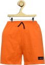 Short For Boys & Girls Casual Solid Cotton Blend  (Orange, Pack of 1)