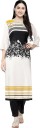 Women Printed Crepe Straight Kurta  (White)