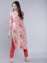 Women Printed, Floral Print Viscose Rayon Straight Kurta  (Multicolor)