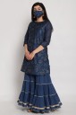 Women Solid Polyester Straight Kurta  (Blue)