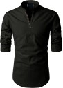Men Solid Cotton Blend Straight Kurta  (Black)
