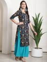 Women Printed Crepe Straight Kurta  (Multicolor)