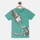 Baby Boys Self Design Pure Cotton T Shirt  (Green, Pack of 1)