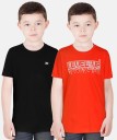 Boys Printed Pure Cotton T Shirt  (Multicolor, Pack of 2)
