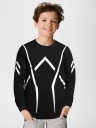 Boys Printed Pure Cotton T Shirt  (Black, Pack of 1)