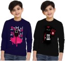 Boys Printed Cotton Blend T Shirt  (Multicolor, Pack of 2)
