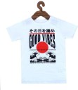 Boys Graphic Print Pure Cotton T Shirt  (White, Pack of 1)