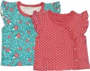 Baby Girls Printed Pure Cotton T Shirt  (Multicolor, Pack of 2)