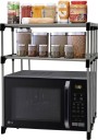 KOnline Collapsible Microwave Oven Stand, 2 Shelves, Metal Kitchen Cabinet  (Finish Color - BLACK, DIY(Do-It-Yourself))