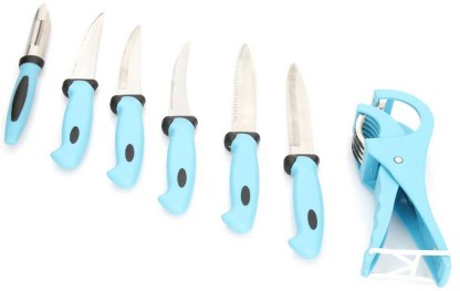 Bluewhale BLW_7_BLU_KNF New 7 Pcs Knife set Red Blue Kitchen Tool Set  (Blue)