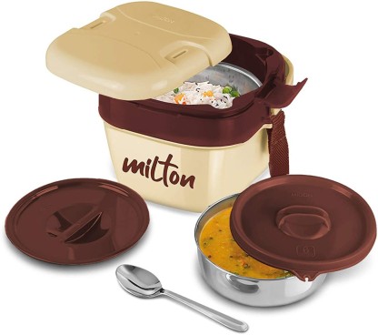 MILTON CUBIC YELLOW 2 Containers Lunch Box  (800 ml, Thermoware)