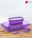 Porslin 2 Compartment Violet Lunch Box Office, School. Collage Use 2 Containers Lunch Box  (400 ml)