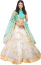 Embroidered Semi Stitched Lehenga Choli  (White, Green)