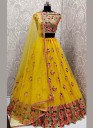 Embroidered Semi Stitched Lehenga Choli  (Yellow)
