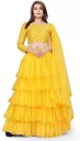 Self Design Semi Stitched Lehenga Choli  (Yellow)