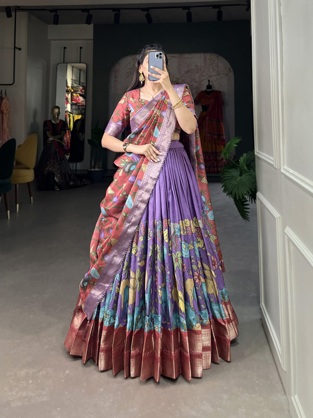 Floral Print, Printed Semi Stitched Lehenga Choli  (Multicolor)
