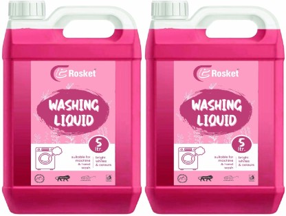 EROSKET Washing machine liquid detergent top load and front load -pink (10 ltr) Multi-Fragrance Liquid Detergent  (2 x 5000 ml)