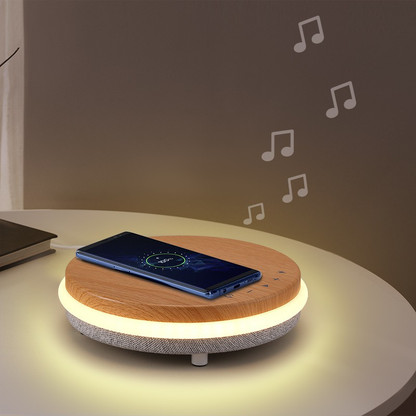 EMGA Delivering Innovation Music Lamp with Portable Bluetooth Speaker,Phone Holder,Wireless Charging Lamp Table Lamp