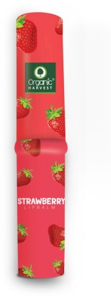 Organic Harvest Strawberry Flavour Lip Balm Enriched With Vitamin E & Benefits Of Mango Butter, For Dark Lips to Lighten, Lip Care for Dry & Chapped Lips, 100% Organic, Paraben & Sulphate Free For Girls & Women Strawberry  (Pack of: 1, 3 g)