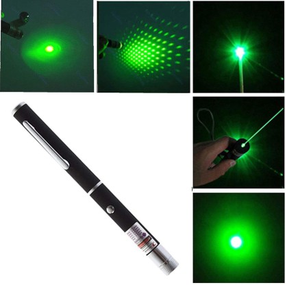GROMITE Green Multipurpose Laser Light Disco Pointer Pen Beam with Adjustable Antena Cap to Change Project Design for Presentation for Kids Toy  (532 nm, Green)