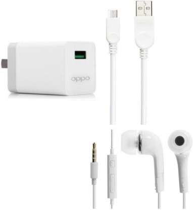 OPPO Wall Charger Accessory Combo for oppo f1s / f3 / f3 plus / f5 / f5 youth / f7 / a83 / a37f / a37 / a71 / a57, Oppo all Mobile Phones, Oppo F1S, F1 PLUS, FIND 7/ 9, F3, A59S, R9S, Buy With Best Seller NS STUFF  (White)