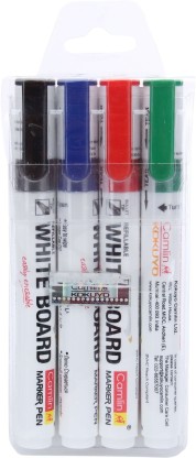 Camlin White Board Marker Pen  (Set of 4, Black, Blue, Red, Green)
