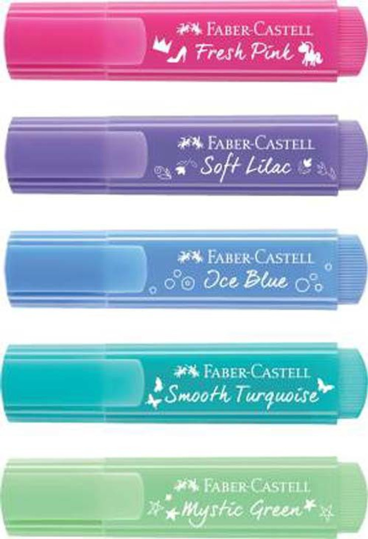 FABER-CASTELL Wallet of Pastel Color Textliner Pastel (Set of 5, Multicolor) (Set of 5, Multicolor)