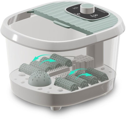 Lifelong LLM1152 Heat & Bubbles Surf Pedicure| 8 Foot Activated Manual Rollers | Foot Spa Massager  (Green)