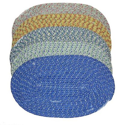jai planter Cotton Door Mat  (Blue, Free, Pack of 5)