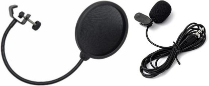 Boom Box Pop Filter and Collar Mic For Microphone Microphone  (Black)