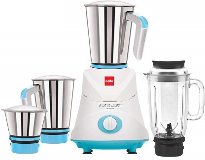 cello Grind-N-Mix Elite+ ELITE + MIXER GRINDER 500 Mixer Grinder (4 Jars, White, Blue)