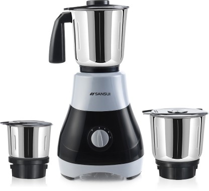 Sansui Melange ProHome 500 W Mixer Grinder (3 Jars, Grey, Black)
