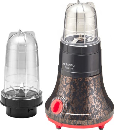 Sansui Pronto ProHome 400 W Juicer Mixer Grinder (2 Jars, Red, Black)