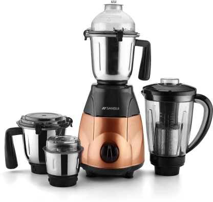 Sansui Colossus ProHome 1000 W Juicer Mixer Grinder (4 Jars, Copper, Black)