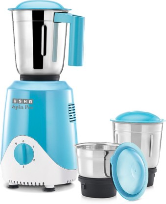 USHA SN500 MX3_ Spin Pro 500 W Mixer Grinder (3 Jars, Multicolor)