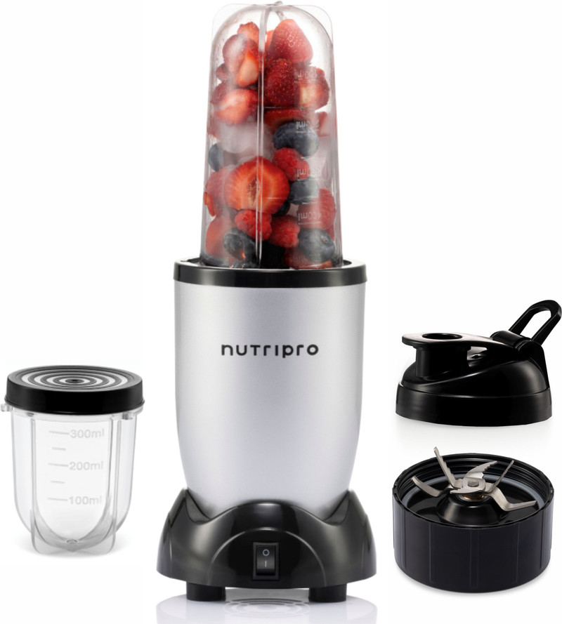 nutripro Blender 500 W Juicer Mixer Grinder (Nutri | 2 Jars | Silver)
