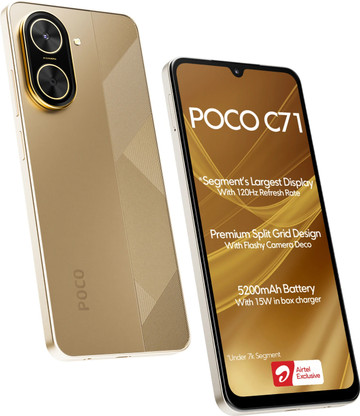 POCO C71  - Locked with Airtel Prepaid (Desert Gold, 64 GB)  (4 GB RAM)