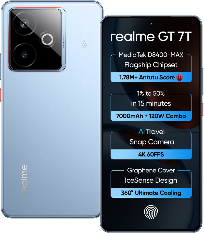 #realme GT 7T (IceSense Blue, 256 GB) (8 GB RAM)