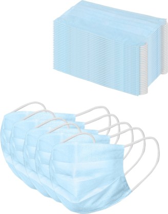 PETER ENGLAND Protection PEDISPMSK52101 Reusable Surgical Mask With Melt Blown Fabric Layer  (Blue, Free Size, Pack of 40, 3 Ply)
