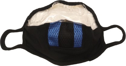 H-Store Half Anti Splash/Shield Protect Face and Eyes 05 Washable Cloth Mask  (Black, Free Size, Pack of 1)