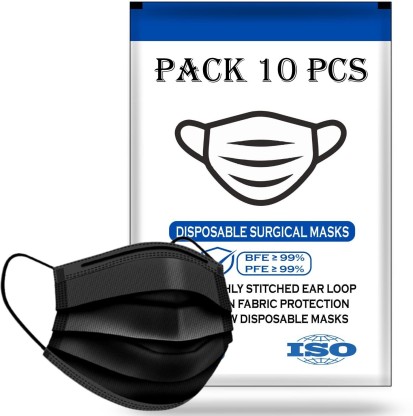 NCX 3 Layer Disposable Surgical face mask with Nose Clip with Soft Ear loop. 3 Layer Disposable Surgical face mask with Nose Clip with Soft Ear loop Non-Washable Surgical Mask With Melt Blown Fabric Layer  (Green, Free Size, Pack of 10, 3 Ply)
