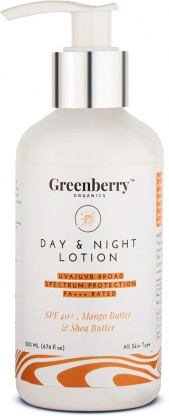 Greenberry Organics Day & Night Lotion SPF 40+, Mango & Shea Butter, Tan Protection & Hydration, 200 ML  (200 ml)