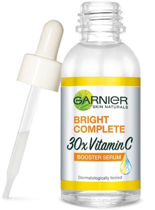 GARNIER Bright Complete Vitamin C Booster Serum 30 ml - 3 Days to Spotless, Bright Skin | Light Texture Formula & Non-Oily Face Serum  (30 ml)