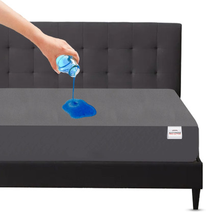 Mattress Protector Single Size Fitted Terry Cotton Breathable, Stretchable, Waterproof Mattress Cover  (Grey)