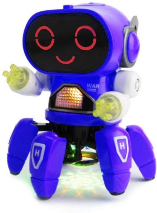 Miss & chief Pioneer Walking & Dancing Electronic Robot Toy for Kids with Disco Flashing Lights and Dance Music - Battery Operated  (Blue)