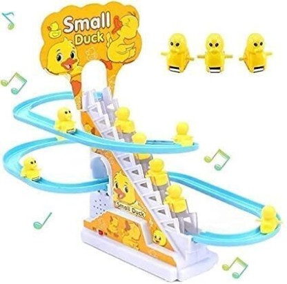 ZUNBELLA Little Lovely Duck Slide Escalator Toy with Lights and Music  (Yellow)