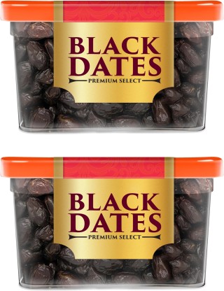 Manna Black Dates - 800g (400g x 2 Packs) | Select Premium Organic Handpicked Dates | Khajoor | Khajur | Soft Dried Healthy Snack | Soft & Juicy texture | Zero Added Sugar & Preservatives | Rich in Iron, Fibre & Vitamins Dry Dates Dry Dates  (2 x 400 g)